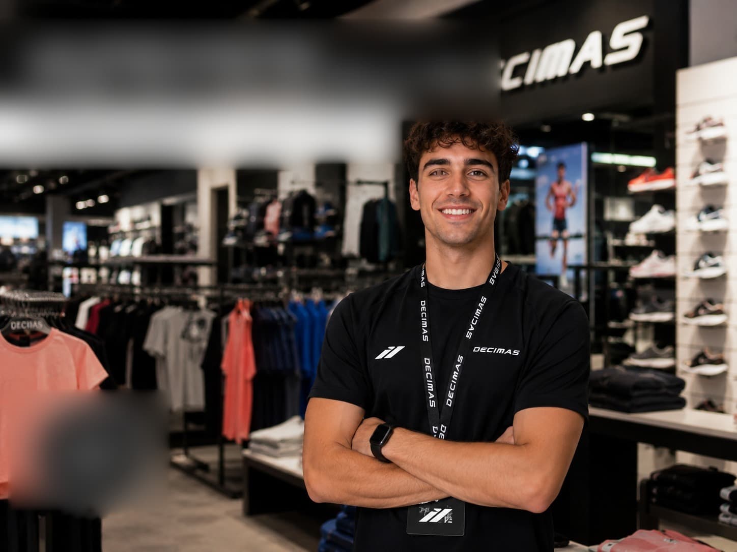 Empleado de Décimas en tienda de moda deportiva